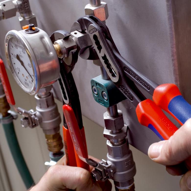 Клещи раздвижени Alligator, червена ръкохватка 250мм, Knipex