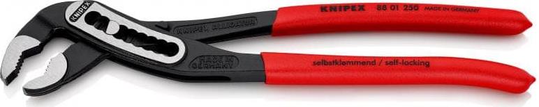 Клещи раздвижени Alligator, червена ръкохватка 250мм, Knipex