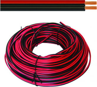 Кабел ШВПЛ-А (A03VH-H) 2X1 - 300/300 V Eca - черно-червен - ролка 100m