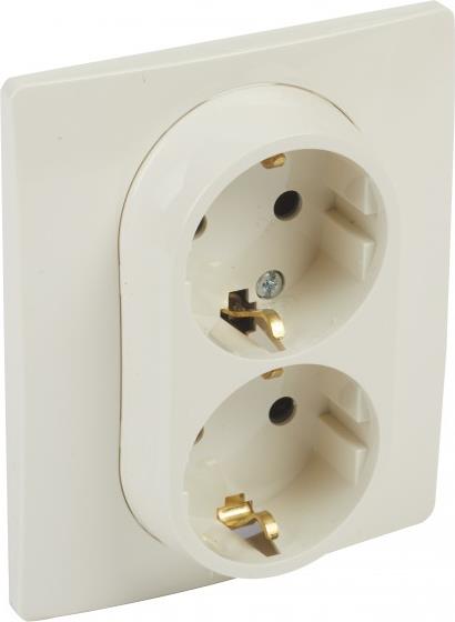 Контакт шуко ДВОЕН 16A цвят крем Niloe Legrand 