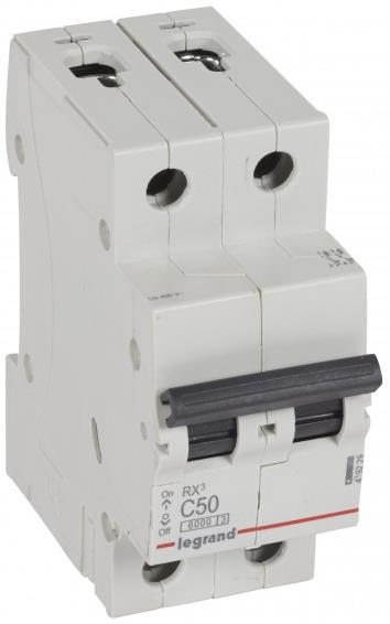 Автоматичен прекъсвач RX3 2P 50A крива С 6kA Legrand