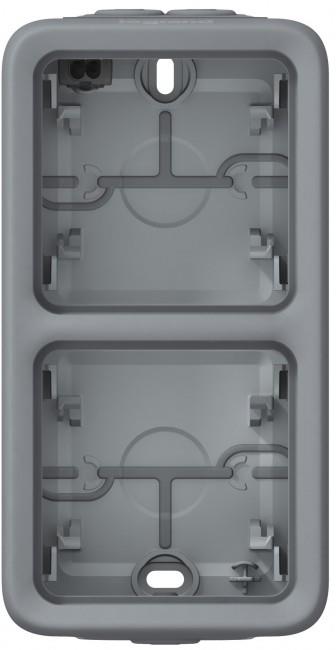 Двойна кутия за открит монтаж с рамка вертикална цвят Сив Plexo Legrand