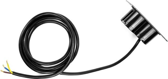 Модул за DUE с 2х Шуко, с кабел 2м, цвят Черен, Bachmann