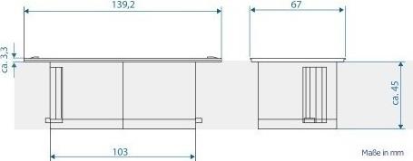 Модул за DUE с 2х Шуко, с кабел 2м, цвят Черен, Bachmann