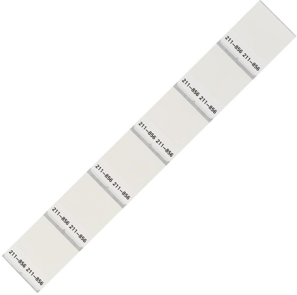 Самозалепваща маркировка за проводник 12 mm2, с размер 15 x 22 mm, бяла, 1 000 бр. ролка Wago