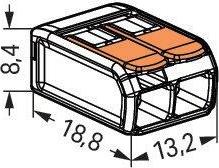 Бърза връзка отваряема 2х0,2-4мм2 (100бр.) за гъвкав/твърд проводник 32A 450V Wago