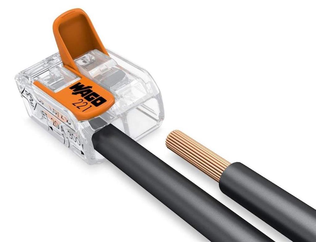 Бърза връзка отваряема 2х0,2-4мм2 (100бр.) за гъвкав/твърд проводник 32A 450V Wago