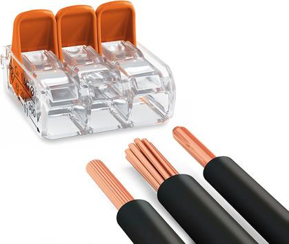 Бърза връзка отваряема 3х0,2-4мм2 (50бр.) за гъвкав/твърд проводник 32A 450V Wago