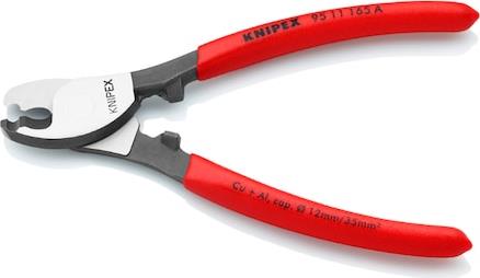 Ножици за рязане на кабел до 35мм2 с двойно острие, червена ръкохватка 165мм, Knipex