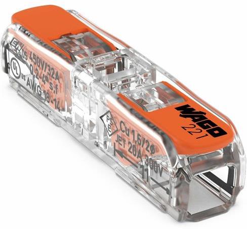 Бърза връзка отваряема Inline 2х0,2-4мм2 (60бр.) за гъвкав/твърд проводник 32A 450V Wago