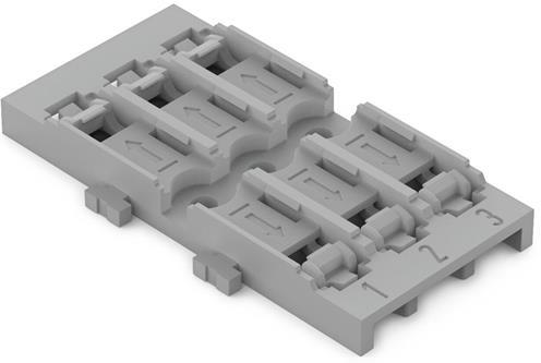 Държач за монтаж на 3 бр. клеми Inline - 4мм2 сив Wago 