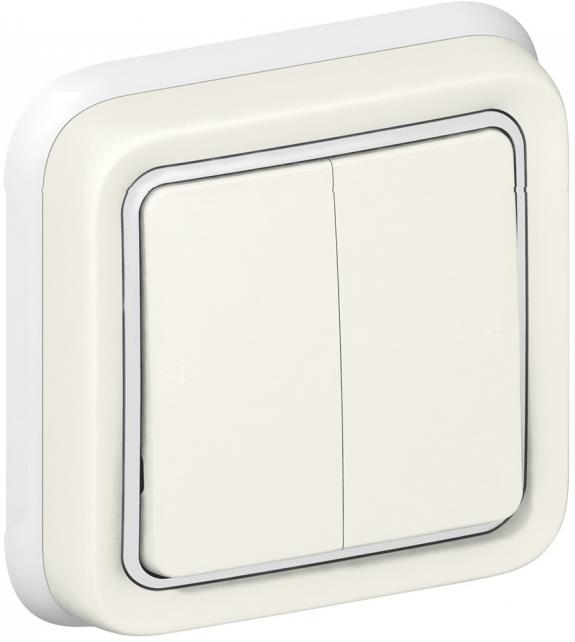 Сериен Девиаторен ключ за вграждане IP55 моноблок с рамка цвят Бял Plexo Legrand /до изчерпване/