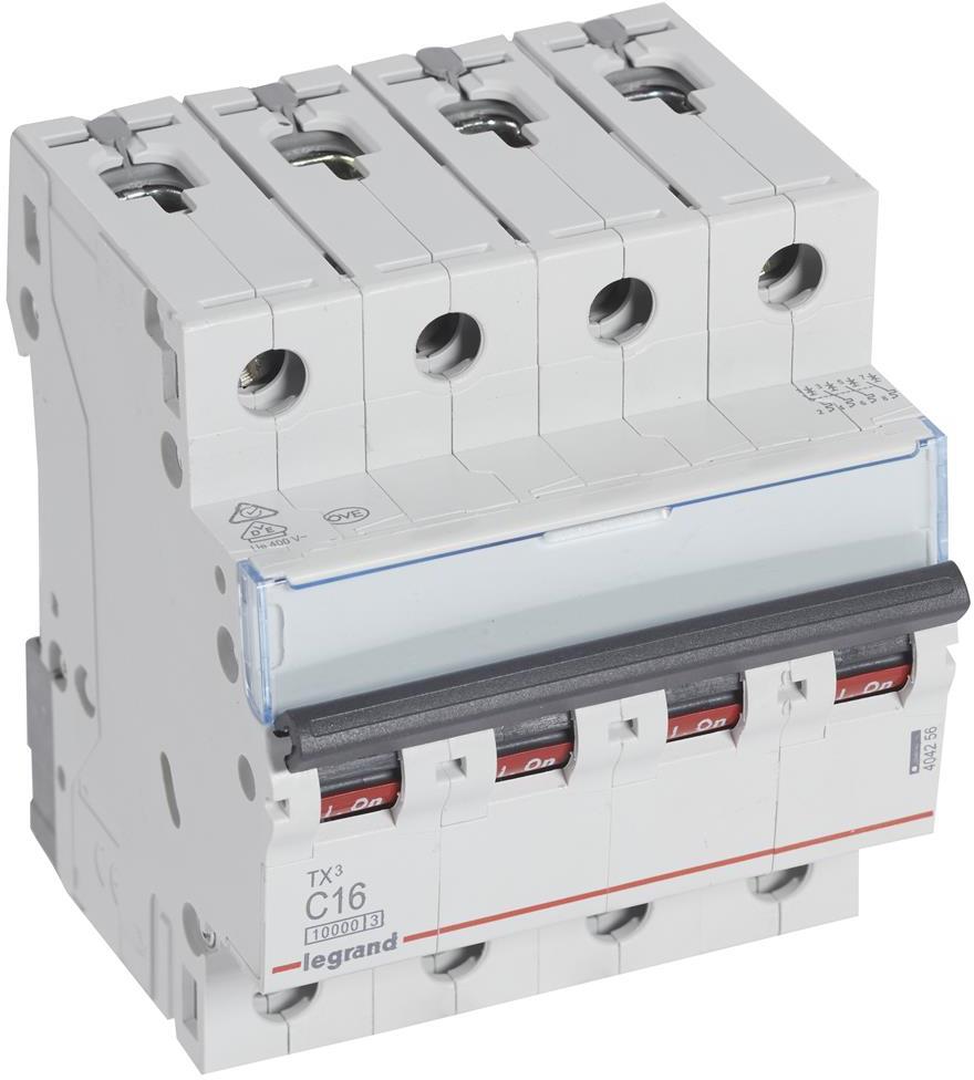 Автоматичен прекъсвач TX3 4P 16A крива С 10kA Legrand