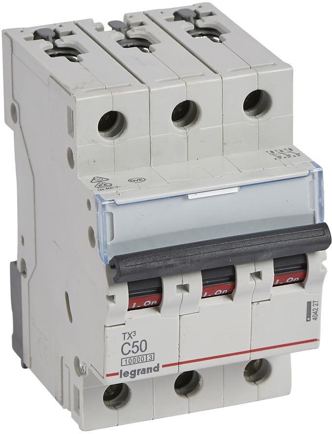 Автоматичен прекъсвач TX3 3P 50A крива С 10kA Legrand