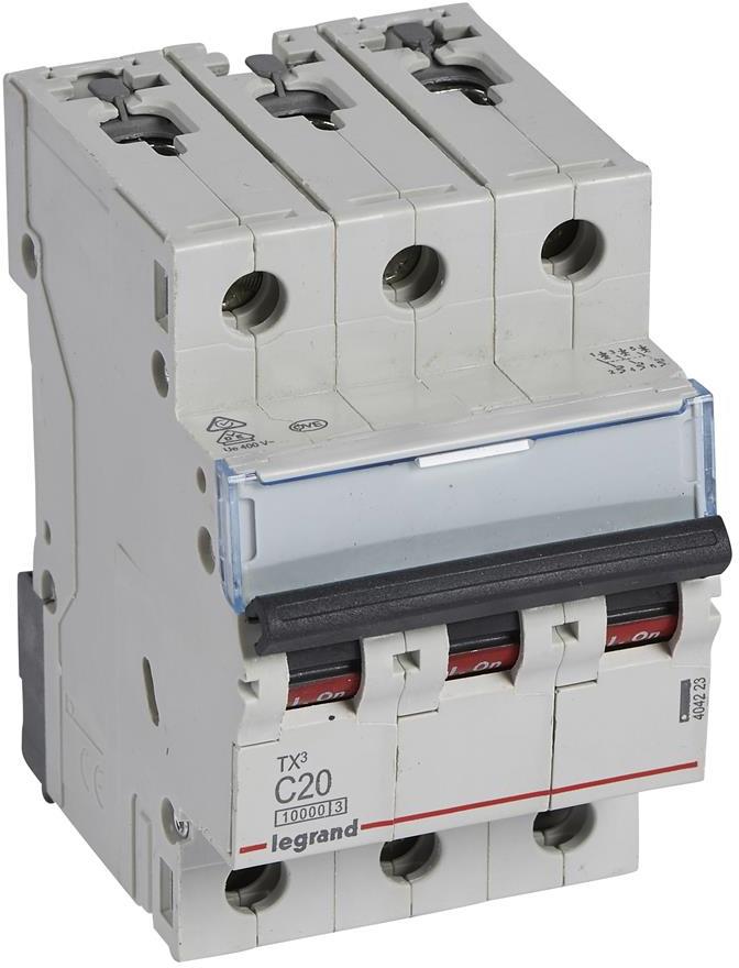 Автоматичен прекъсвач TX3 3P 20A крива С 10kA Legrand