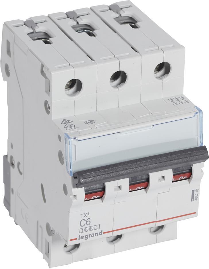 Автоматичен прекъсвач TX3 3P 6A крива С 10kA Legrand