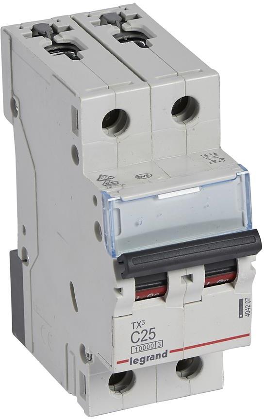 Автоматичен прекъсвач TX3 2P 25A крива С 10kA Legrand