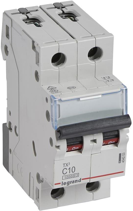 Автоматичен прекъсвач TX3 2P 10A крива С 10kA Legrand