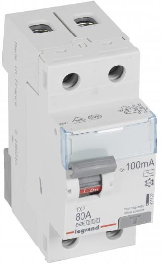 ДТЗ 2P 80А 100mА серия TX3 ID тип AC Legrand