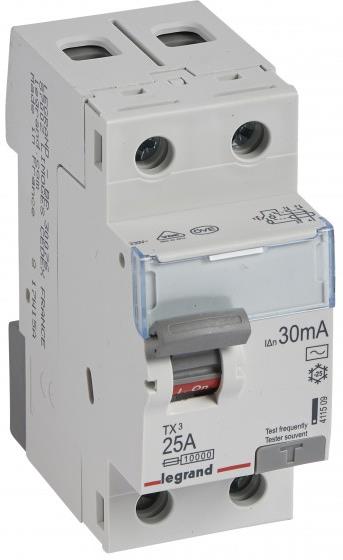 ДТЗ 2P 25А 30mА серия TX3 ID тип AC Legrand