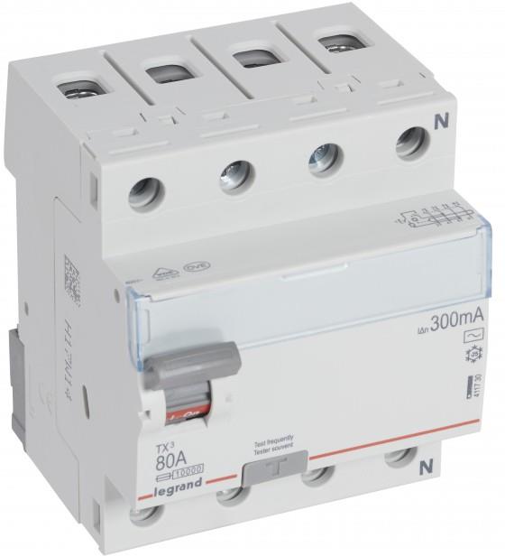 ДТЗ 4P 80A 300mА серия TX3 ID тип AC Legrand