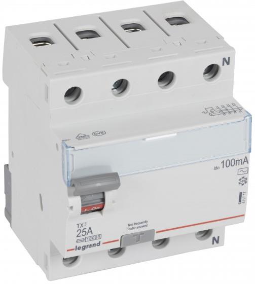 ДТЗ 4P 25A 100mА серия TX3 ID тип AC Legrand