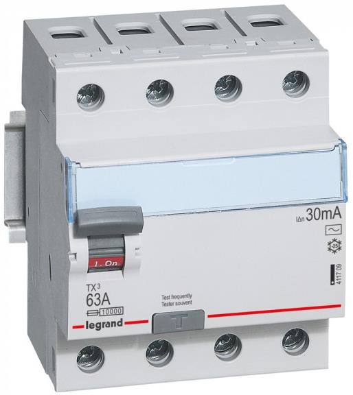 ДТЗ 4P 63A 30mА серия TX3 ID тип AC Legrand