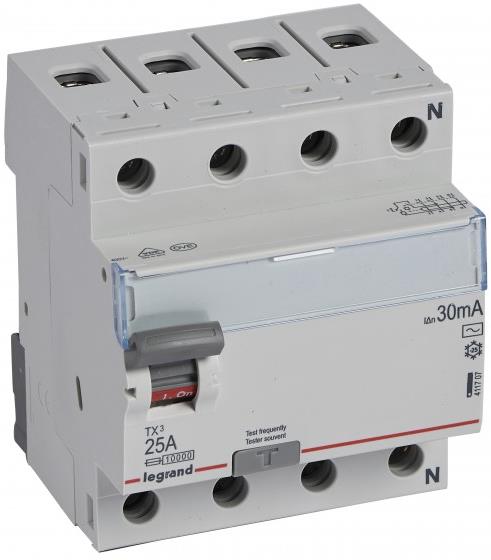 ДТЗ 4P 25А 30mА серия TX3 ID тип AC Legrand