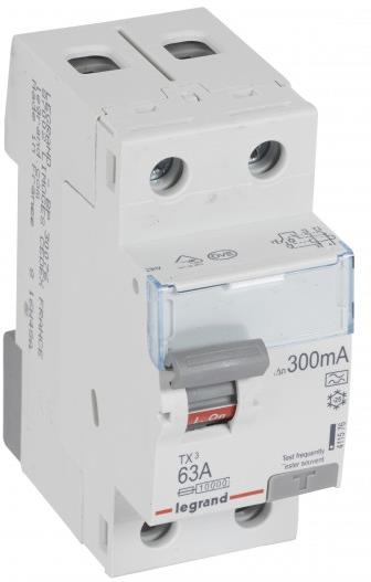 ДТЗ 2P 63A 300mА серия TX3 ID тип A Legrand