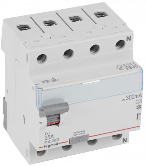 ДТЗ 4P 25A 300mА серия TX3 ID тип A Legrand