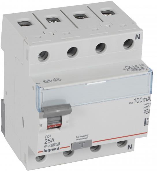 ДТЗ 4P 25A 100mА серия TX3 ID тип A Legrand
