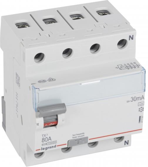 ДТЗ 4P 80A 30mА серия TX3 ID тип A Legrand