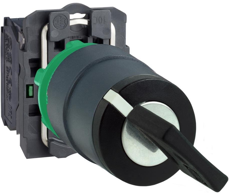 Превключвател черен 1-2 1NO с ключ и възврат Ø22mm XB5 SE