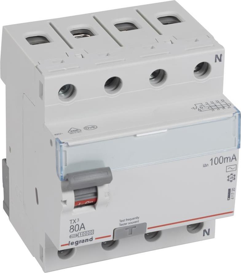 ДТЗ 4P 80А 100mА серия TX3 ID тип AC Legrand