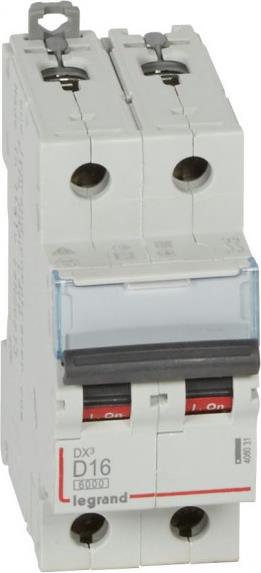 Автоматичен прекъсвач DX3 2P 16A крива D 6kA Legrand