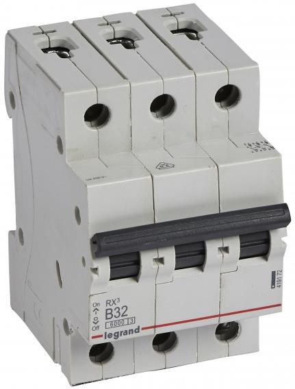 Автоматичен прекъсвач RX3 3P 32A крива В 6kA Legrand