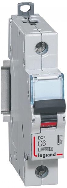 Автоматичен прекъсвач DX3 1P 6A крива С 10kA 1 мод. Legrand