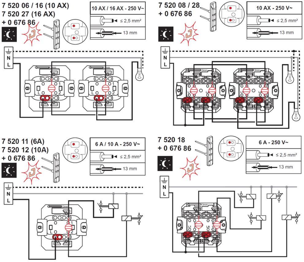 LED лампа за подсветка (бяла) за девиаторен ключ 230V 0.15мА Legrand