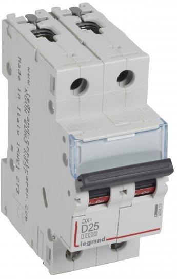 Автоматичен прекъсвач TX3 2P 25А крива D 10kA Legrand