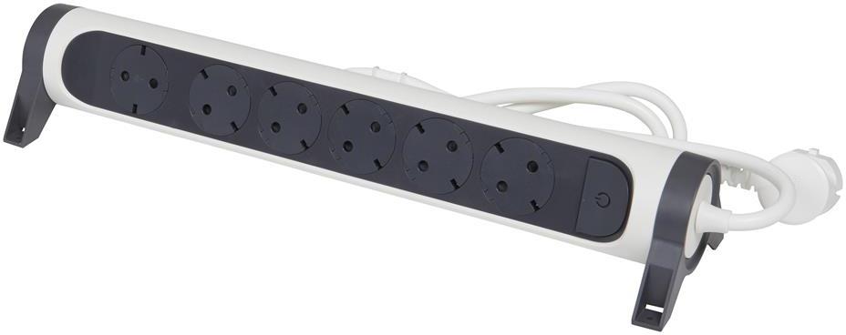 Разклонител БЯЛ 6x2P+E с кабел 3 метра / 3x1.5мм2 Premium NEW Legrand