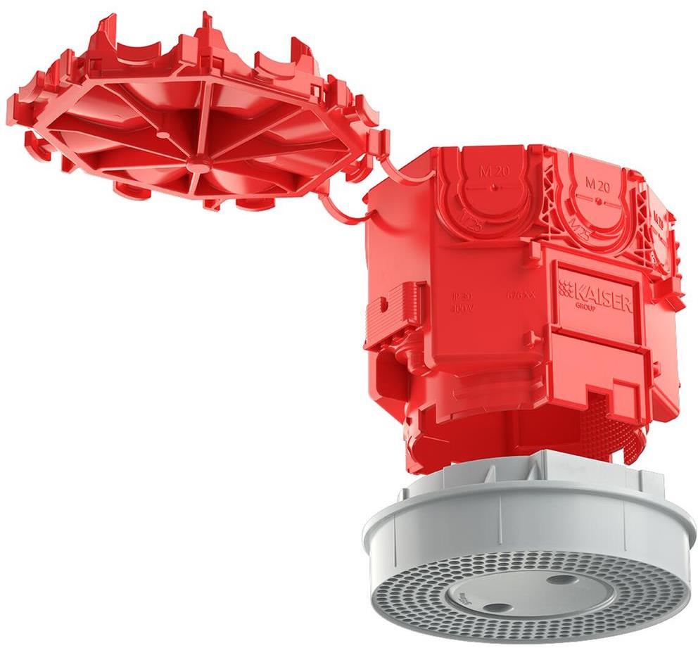 Конзолна кутия за бетон в таван B1, с монтажна плоча Ø45мм, дълбочина 95мм, Kaiser