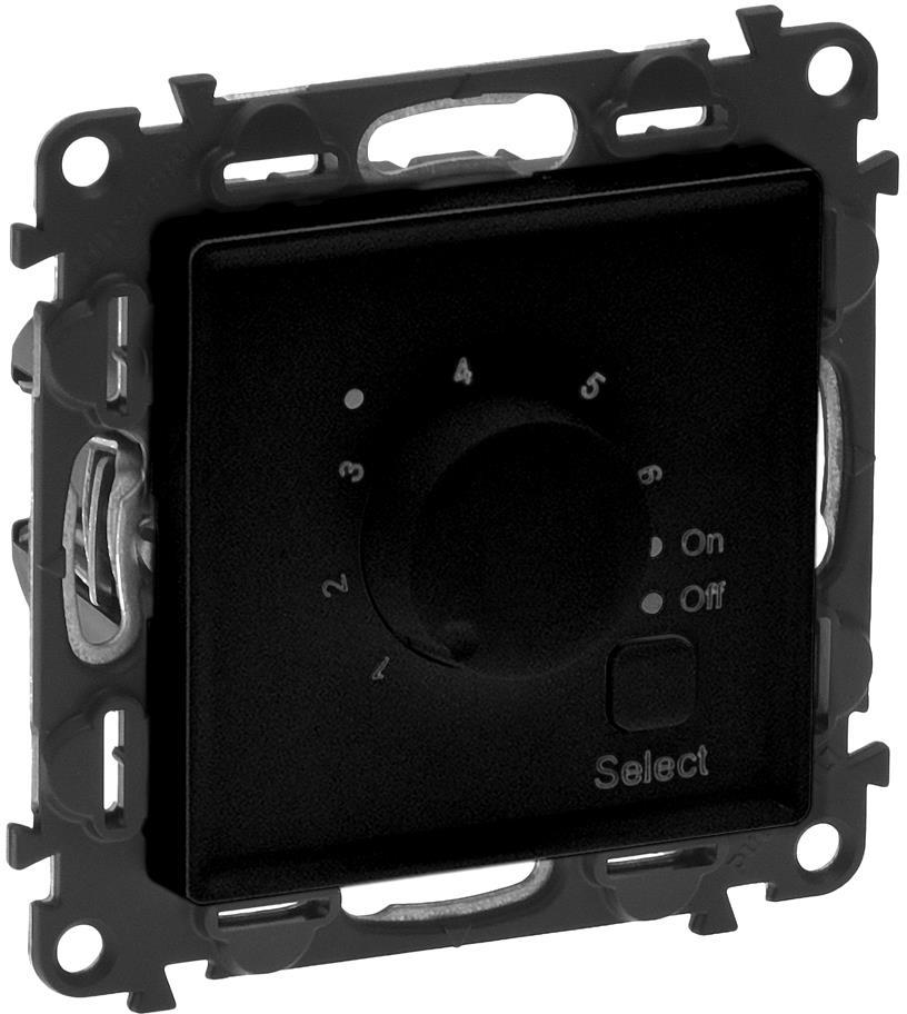 Термостат за подово отопление 7-40°C НО-НЗ със сонда цвят черен Valena Life Legrand