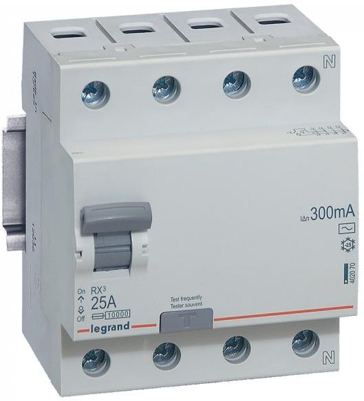 ДТЗ 4P 25A 300mА серия RX3 ID тип AC Legrand