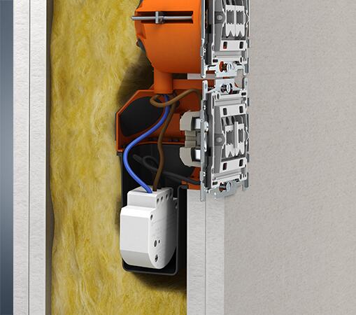 Конзолна кутия за гипсокартон O-range ECON Flex, с джоб за електроника, Ø68мм, дълбочина 70мм, Kaiser