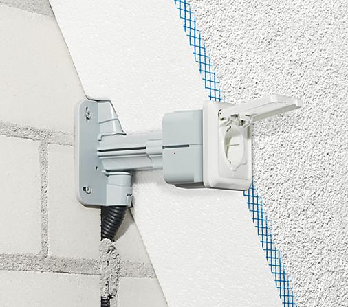 Конзола телескопична за външна изолация 80-200мм, с монтажна кутия 67x67x45мм, Kaiser