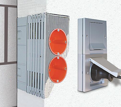 Конзола телескопична за външна изолация 60-160мм, с универсална кутия 220x100мм, Kaiser