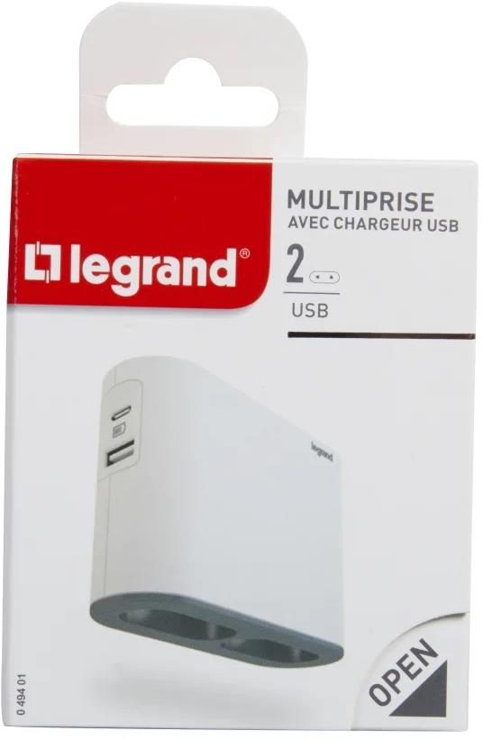Адаптер за контакт плосък 2х Евро контакт 6A и USB A+C NEW Legrand