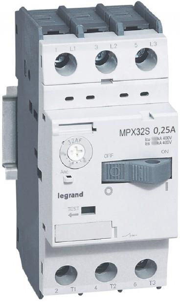 Моторна защита MPX3-32S 0.06kW TM 0.16-0.25A 100kA Legrand