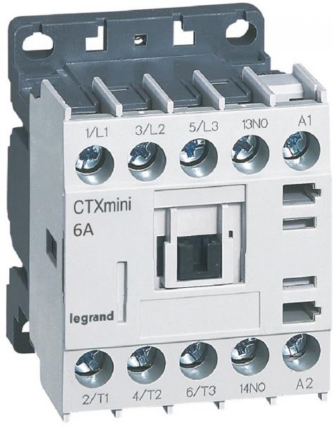 Контактор CTX3 mini 3P 2.2kW (6A AC-3) 1NO 24V 50/60Hz Legrand