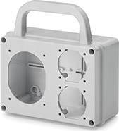 Табло за индустриални контакти IP54, UV, преносимо, серия ADAPTO (1х16A и2хШуко) Scame